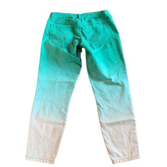 Prana Womens green ombre jeans with ankle zipper size 2 26 - Picture 6 of 7